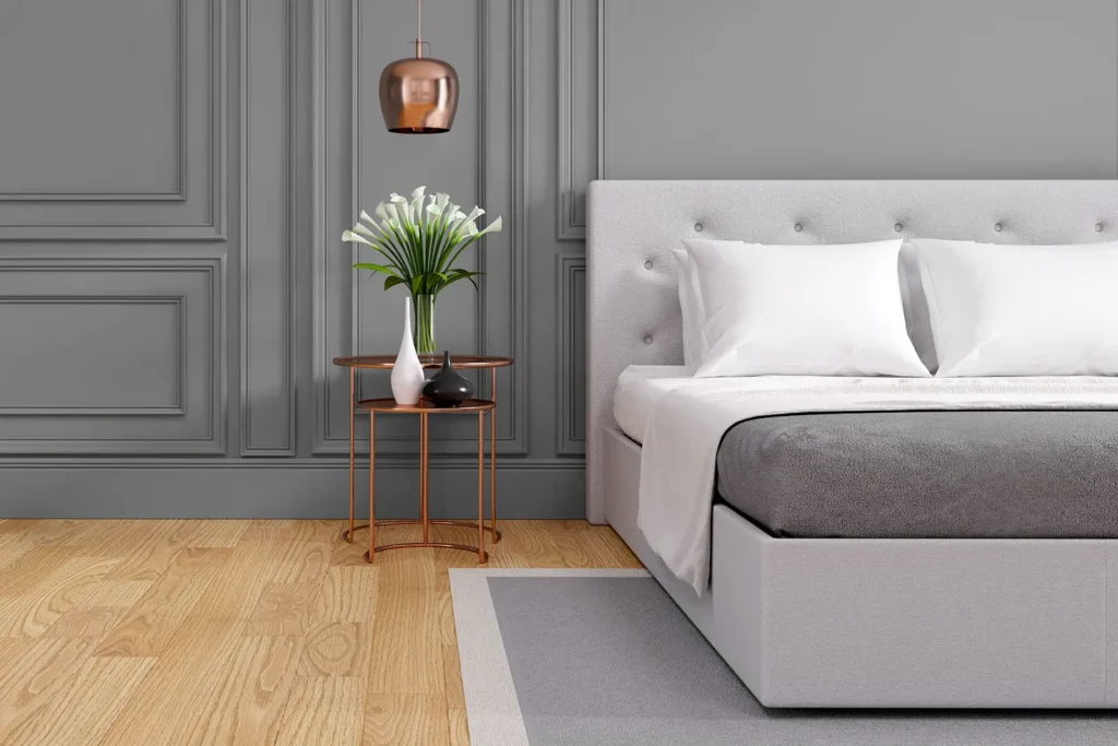 white themed mattress bedroom with flowers