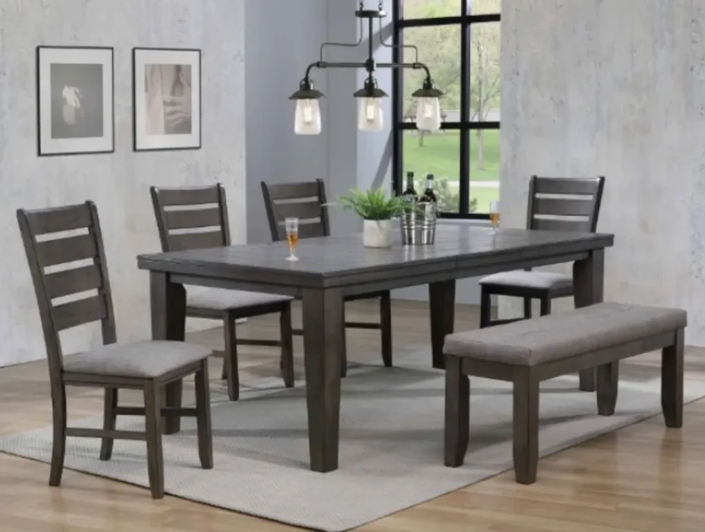 crown mark bardstown 5 piece grey dining set