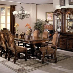 crown mark neo renaissance double pedestal dining table