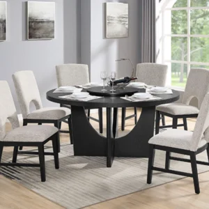 crown mark rupert black round dining table