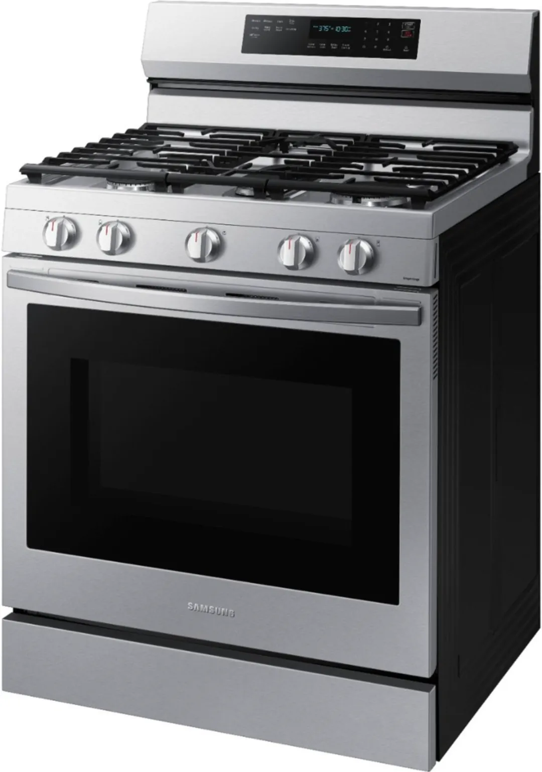 samsung 3022 free standing gas range with true convection illuminated knobs isometric zoomed out