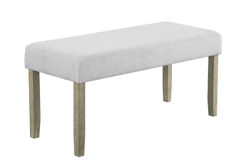 vassar natural + white marble 66" dining table with upholstered bench set for 4