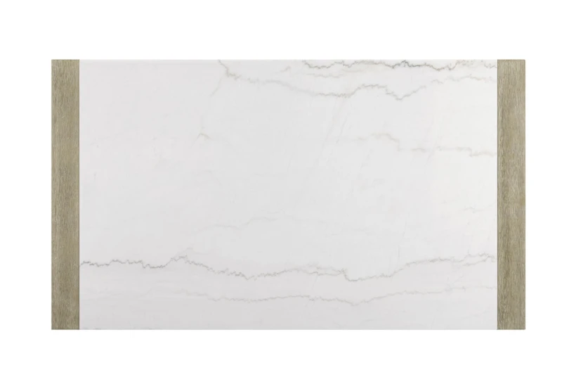 vassar natural + white marble 66" dining table with upholstered bench set for 4