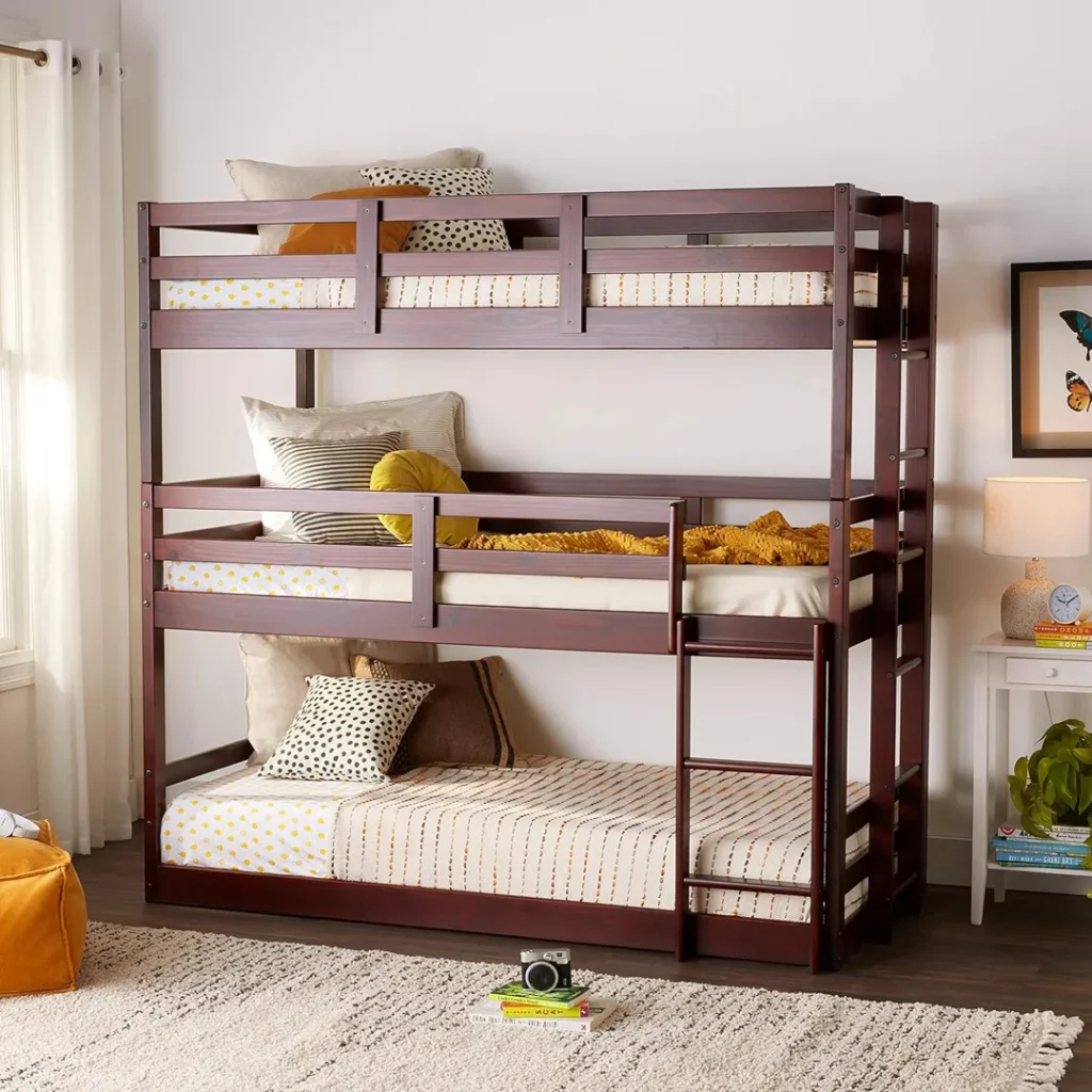 donco kids triple bunk bed dark cappuccino