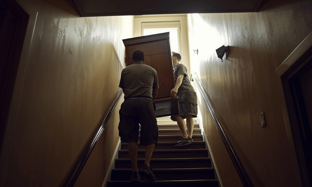 move furniture up stairs